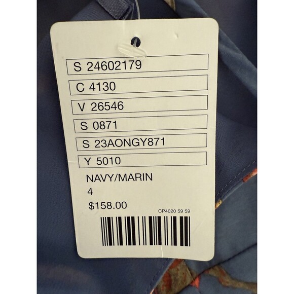 Anthropologie Maeve Floral Dress Size 4 Blue Silk Cotton Blend Open Back New - Picture 8 of 16